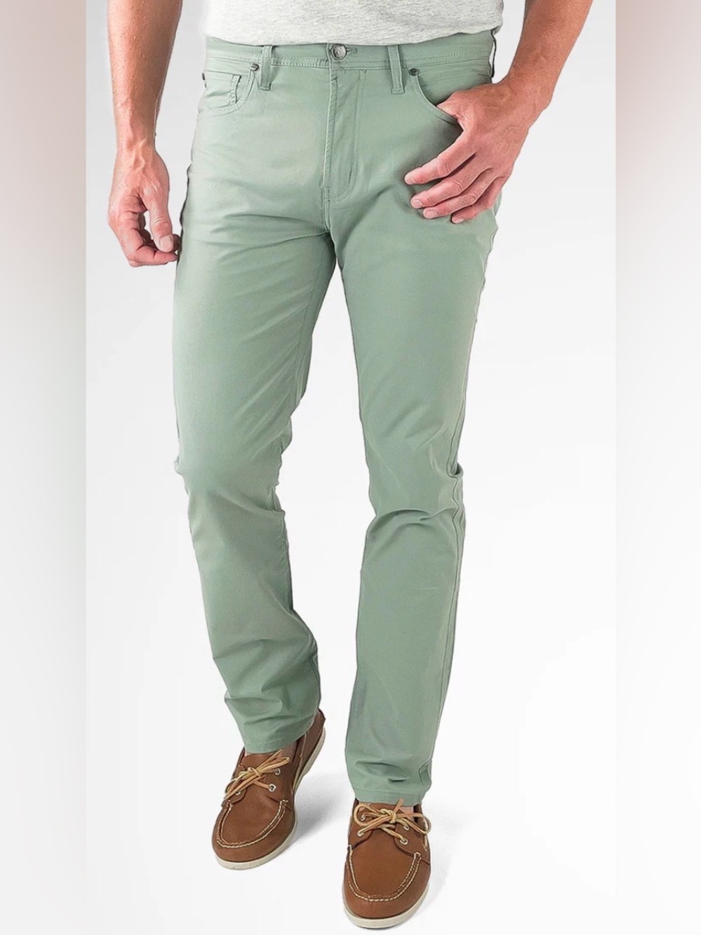 Taylor Vintage New Canaan Mens 32x30 Green Slim Fit Mid Rise Slim Leg Golf Chino